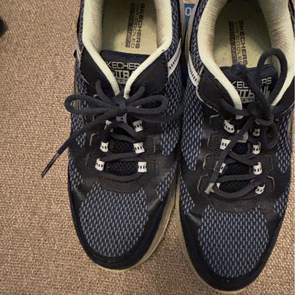 Skechers Black Athletic Shoes With Breathable Mesh